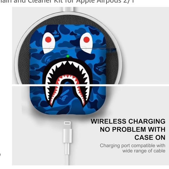 (Bundle of 3) Airpods 1 & 2 Case Covers Shark Mouth Camo Design for Airpod 1 & 2 - Picture 3 of 8